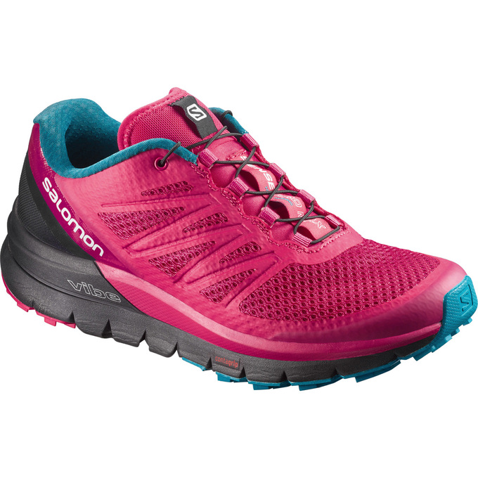 Salomon Singapore Womens Trail Running Shoes - SENSE PRO MAX W Pink Black | 79604-HBYD